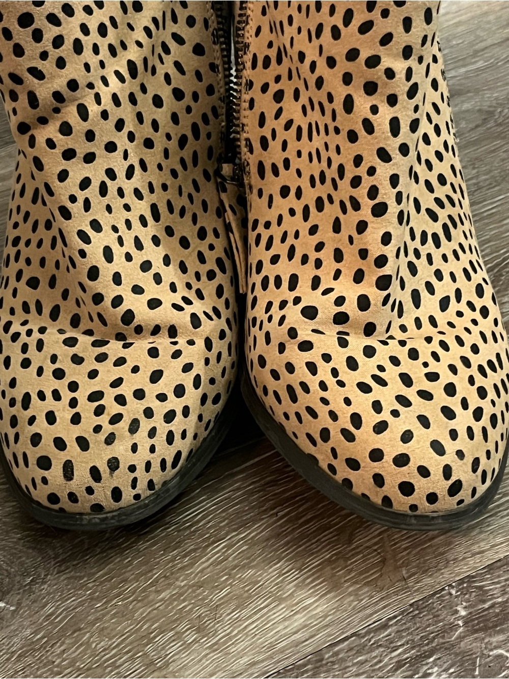 Torrid Leopard Dalmatian Booties Size 9WW Wide Width Ankle Boots Heel